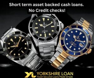 Luxury watches can be used for security with Yorkshire Loan.